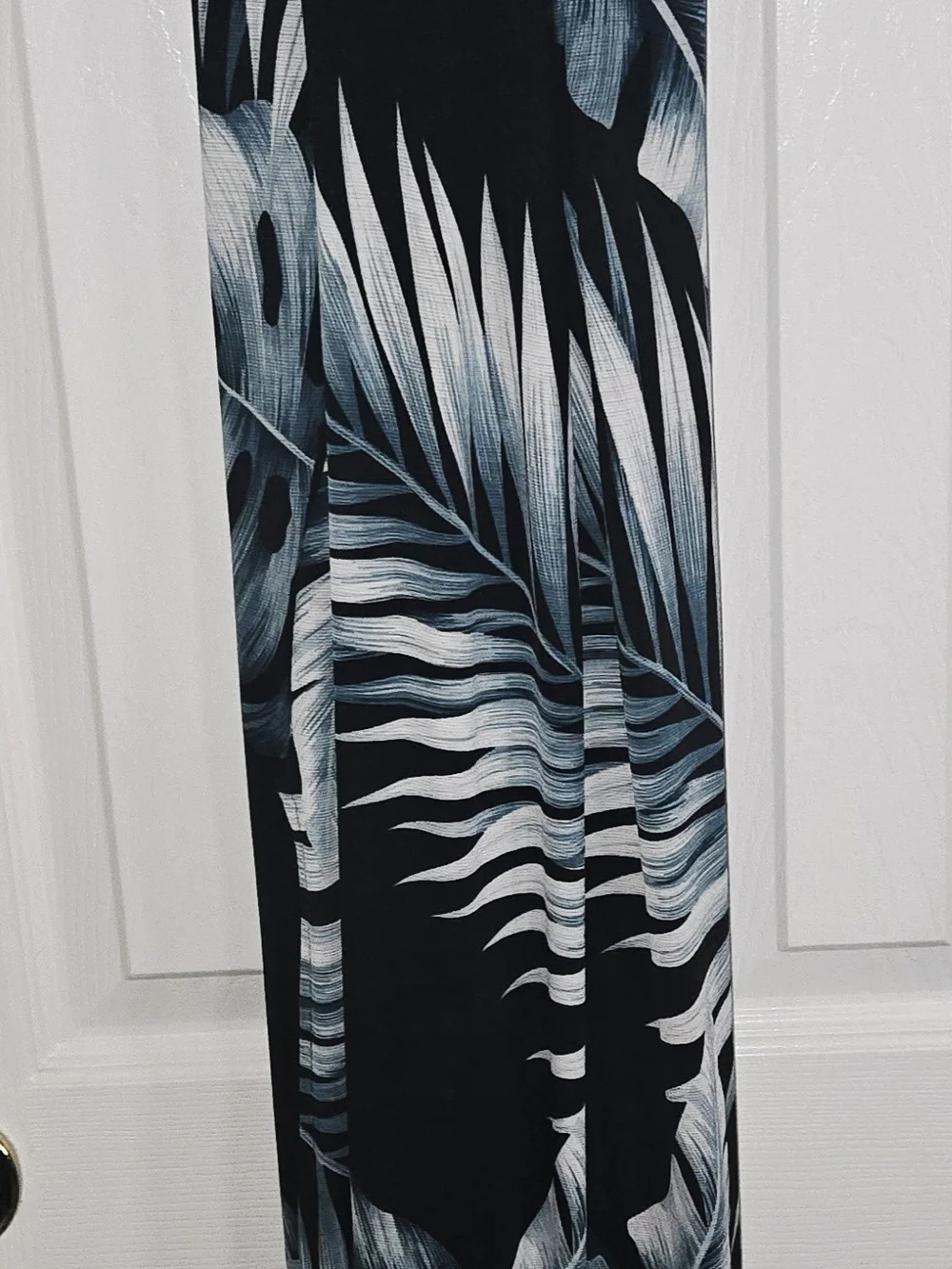 Windsor Black and White Tropical Leaf Curtain Panel